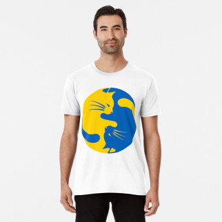 Футболка Арбуз з принтом Інь та Ян синій та жовтий 4 S - Інтернет-магазин спільних покупок ToGether