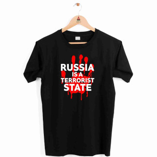 Футболка чорна з патріотичним принтом Арбуз Russia is a terrorist state S - Інтернет-магазин спільних покупок ToGether