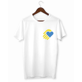 Футболка з принтом Арбуз Синє серце на жовтій долоні S Білий - Інтернет-магазин спільних покупок ToGether