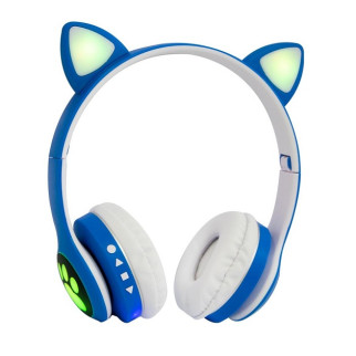 Навушники бездротові котячими вушками CAT Ear VZV-23M Bluetooth RGB Сині - Інтернет-магазин спільних покупок ToGether