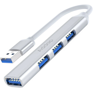 USB-хаб концентратор Addap UH-05 4 USB 3.0 + USB 2.0 Silver - Інтернет-магазин спільних покупок ToGether