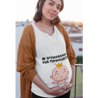Футболка для вагітної з принтом Арбуз Чекаючи на принцесу. Малятко з короною XS - Інтернет-магазин спільних покупок ToGether