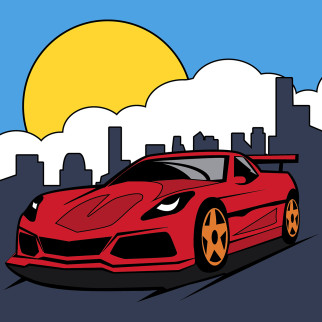 Картина за номерами SANTI Червоне авто 25*25 см (954602) - Інтернет-магазин спільних покупок ToGether
