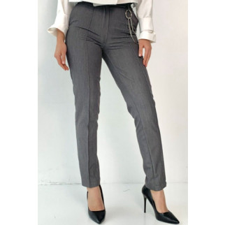 Класичні брюки VOLGINA з високою посадкою та ланцюжком XS сірі (68982992) 007003XS - Інтернет-магазин спільних покупок ToGether
