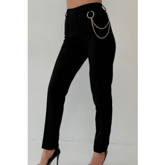 Класичні брюки VOLGINA з високою посадкою та ланцюжком XS чорні (68983024) 007004XS - Інтернет-магазин спільних покупок ToGether