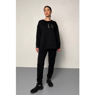 Комплект жіночий флісовий світшот та штани VOLGINA M чорний (68983344) 005015M - Інтернет-магазин спільних покупок ToGether