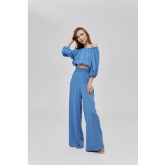 Комплект блузка та штани палаццо VOLGINA S синій (68983394) 005019S - Інтернет-магазин спільних покупок ToGether
