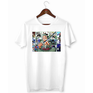 Футболка біла з аніме принтом Арбуз One Piece Ван-Піс Zoro Зоро комікс XXL - Інтернет-магазин спільних покупок ToGether