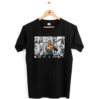 Футболка чорна з аніме принтом Арбуз One Piece Ван-Піс Roronoa Zoro Ророноа Зоро комікс L - Інтернет-магазин спільних покупок ToGether