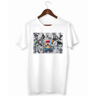Футболка біла з аніме принтом Арбуз One Piece Ван-Піс Tony Tony Chopper Тоні Чопер комікс L - Інтернет-магазин спільних покупок ToGether