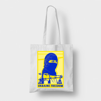 Еко-сумка шоппер з патріотичним принтом "Ukraine Freedom" Кавун Бежевий - Інтернет-магазин спільних покупок ToGether