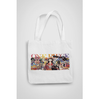 Еко-сумка шоппер з аніме принтом One Piece Ван-Піс Luffy Луффі та команда One Piece Кавун Бежевий - Інтернет-магазин спільних покупок ToGether