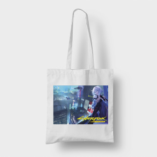 Еко-сумка шоппер з аніме принтом Cyberpunk Edgerunners Кіберпанк Lucy Люсі що біжать по краю Кавун Бежевий - Інтернет-магазин спільних покупок ToGether