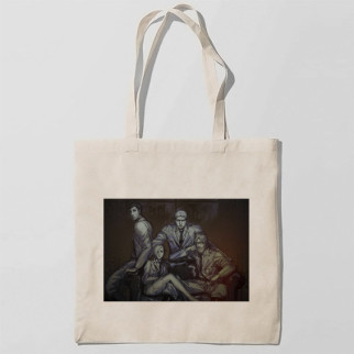 Еко-сумка шоппер з принтом Четвірка воїнів Кавун Бежевий - Інтернет-магазин спільних покупок ToGether