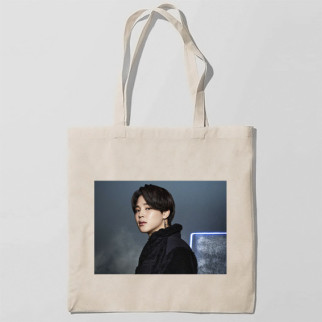 Еко-сумка шоппер з принтом Чимін з BTS Bangtan Boys у зйомках Fila Кавун Бежевий - Інтернет-магазин спільних покупок ToGether