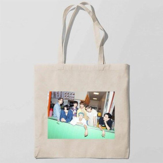 Еко-сумка шоппер з принтом BTS Кавун Бежевий - Інтернет-магазин спільних покупок ToGether