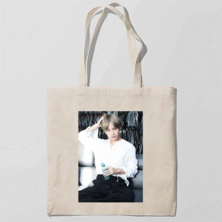 Еко-сумка шоппер з принтом BTS Ві Арбуз Бежевий - Інтернет-магазин спільних покупок ToGether