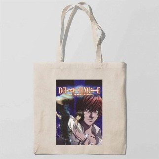 Еко-сумка шоппер з принтом Death Note - Зошит смерті 12 Кавун Бежевий - Інтернет-магазин спільних покупок ToGether
