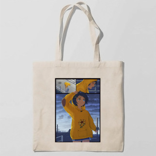 Еко-сумка шоппер з принтом Пріоритет чудо-яйця 001 Кавун Бежевий - Інтернет-магазин спільних покупок ToGether