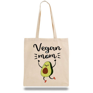 Еко-сумка шоппер з принтом "Vegan Mom" ​​Кавун Бежевий - Інтернет-магазин спільних покупок ToGether