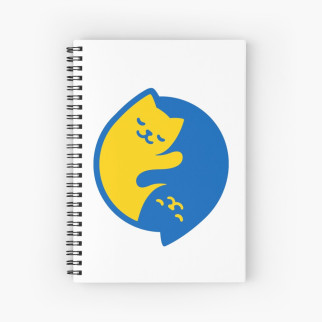 Скетчбук Sketchbook блокнот для малювання з принтом "Українські коти Інь та Ян синій та жовтий 1" А3 Кавун 48 - Інтернет-магазин спільних покупок ToGether
