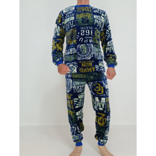 Піжама махрова чоловіча з літерами Triko 48-50 Синій (63239933-1) - Інтернет-магазин спільних покупок ToGether