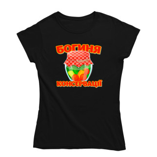 Жіноча футболка чорна з принтом для бабусі "Богиня консервації" Кавун L ФП011923L - Інтернет-магазин спільних покупок ToGether