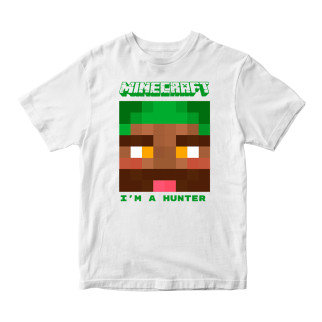Футболка біла з принтом онлайн гри Minecraft "I'm a Hunter Minecraft" Кавун 9-10 років ФП012023 - Інтернет-магазин спільних покупок ToGether