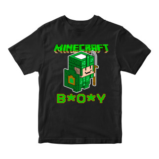 Футболка чорна з принтом онлайн гри Minecraft "BOY Minecraft" Кавун 5-6 років ФП012029 - Інтернет-магазин спільних покупок ToGether