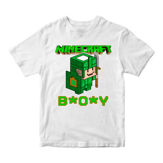 Футболка біла з принтом онлайн гри Minecraft "BOY Minecraft" Кавун 3-4 роки ФП012030 - Інтернет-магазин спільних покупок ToGether