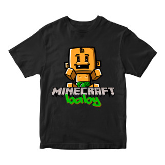 Футболка чорна з принтом онлайн гри Minecraft "Baby Minecraft" Кавун 7-8 ФП012040 - Інтернет-магазин спільних покупок ToGether