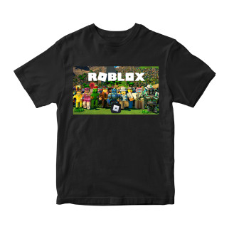 Футболка чорна з принтом онлайн гри Roblox "Роблокс Персонажі Roblox 2" Кавун 86 см ФП011983 - Інтернет-магазин спільних покупок ToGether