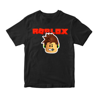 Футболка чорна з принтом онлайн гри Roblox "Обличчя персонажа Роблокса Roblox" Кавун 5-6 років ФП011986 - Інтернет-магазин спільних покупок ToGether