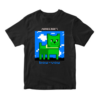 Футболка чорна з  принтом онлайн гри Minecraft "Собака Dog Bow-vow Майнкрафт Minecraft" Кавун 7-8 ФП012049(34) - Інтернет-магазин спільних покупок ToGether
