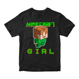 Футболка чорна з  принтом онлайн гри Minecraft "Дівчина Girl Minecraft Майнкрафт" Кавун 3-4 ФП012061 - Інтернет-магазин спільних покупок ToGether