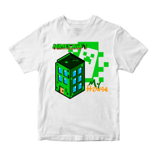 Футболка біла з принтом онлайн гри Minecraft "My house Мій дім Minecraft Майнкрафт" Кавун ФП012067(28) - Інтернет-магазин спільних покупок ToGether