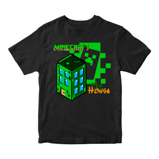 Футболка чорна з  принтом онлайн гри Minecraft "My house Мій дім Minecraft Майнкрафт" Кавун 3-4 ФП012068(30) - Інтернет-магазин спільних покупок ToGether