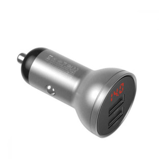 Автомобільний зарядний пристрій АЗП Baseus Digital Display Dual USB 4.8A Car Charger 24W (silver) - Інтернет-магазин спільних покупок ToGether