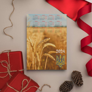 Календар-постер настінний на 2024 рік з патріотичним принтом "Україна. Ukraine. Пшеничне поле" А0 - Інтернет-магазин спільних покупок ToGether