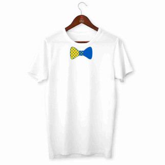 Футболка біла з патріотичним принтом "Синою-жовта метелик-галстук" Push IT XXL - Інтернет-магазин спільних покупок ToGether