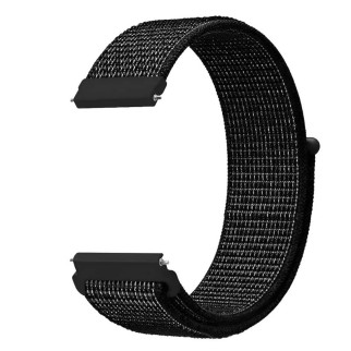 Ремінець нейлоновий на липучці для смарт-годинника BeWatch Універсальний 20 мм Чорний з білим (1011321.1) - Інтернет-магазин спільних покупок ToGether