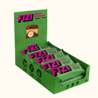 Шоколадний батончик без глютену FIZI Hazelnut caramel 45 г х 10 шт Веган (4820262540016) - Інтернет-магазин спільних покупок ToGether