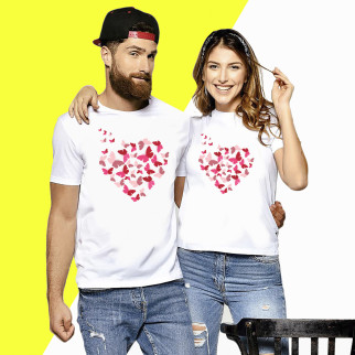 Комплект футболок із принтом "Серце з метеликів" Кавун ФП009675 S M - Інтернет-магазин спільних покупок ToGether