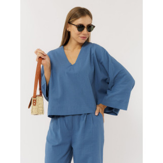 Жіноча блуза оверсайз M синій Yuki ЦБ-00219290 - Інтернет-магазин спільних покупок ToGether