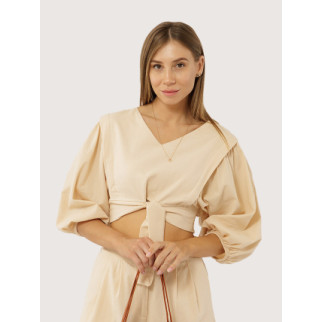 Жіноча блуза регуляр L бежевий Yuki ЦБ-00219299 - Інтернет-магазин спільних покупок ToGether