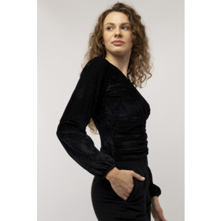 Жіноча блуза з довгим рукавом слім M чорний REYON ЦБ-00233093 - Інтернет-магазин спільних покупок ToGether