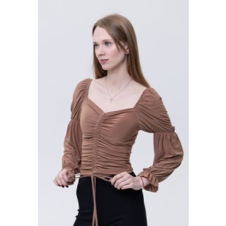 Жіноча блуза з довгим рукавом XL бронзовий TILLE ЦБ-00233767 - Інтернет-магазин спільних покупок ToGether