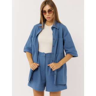 Жіноча сорочка оверсайз L синій Yuki ЦБ-00222121 - Інтернет-магазин спільних покупок ToGether