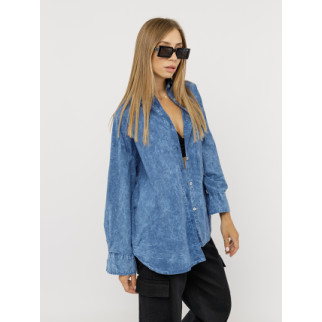 Жіноча сорочка з довгим рукавом S синій Crep ЦБ-00228540 - Інтернет-магазин спільних покупок ToGether