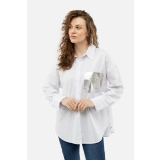 Жіноча сорочка M білий MISS POEM ЦБ-00233547 - Інтернет-магазин спільних покупок ToGether